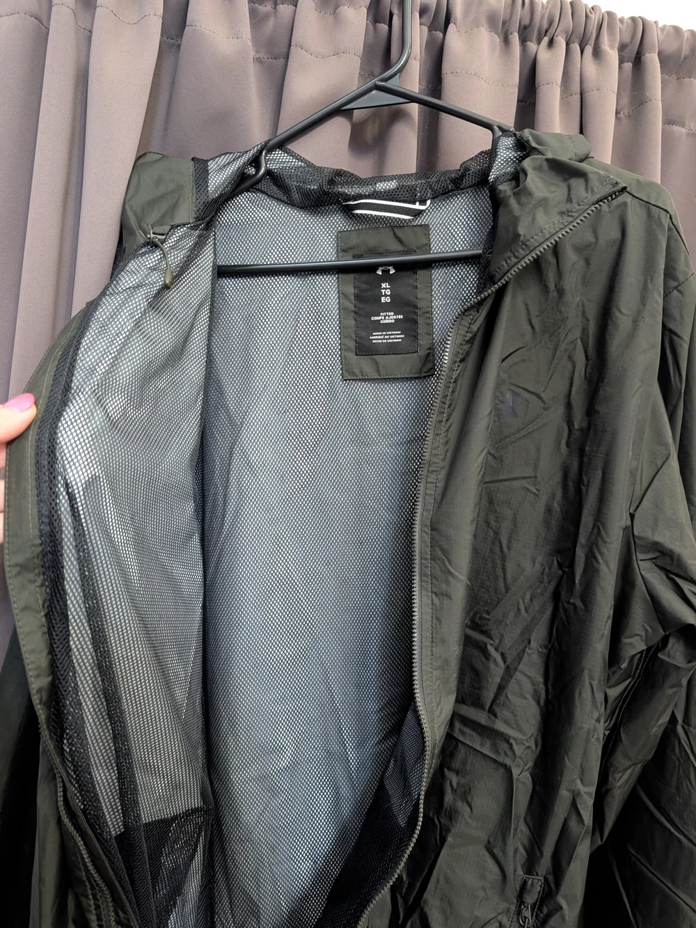 🦾 Under Armour Men's Hooded Windbreaker Jacket XL - Dark Olive 🫒